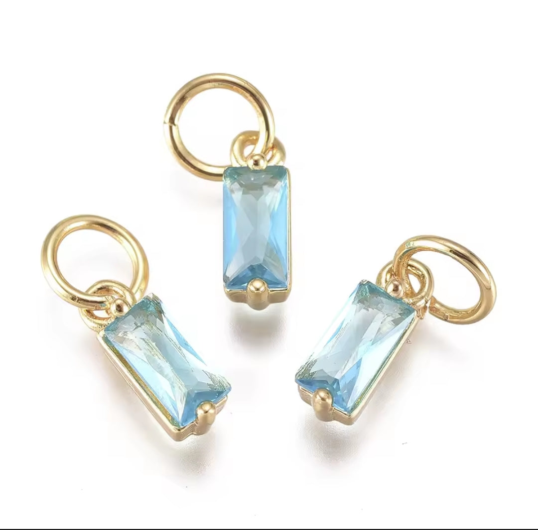 Zirkonia Charm Türkis