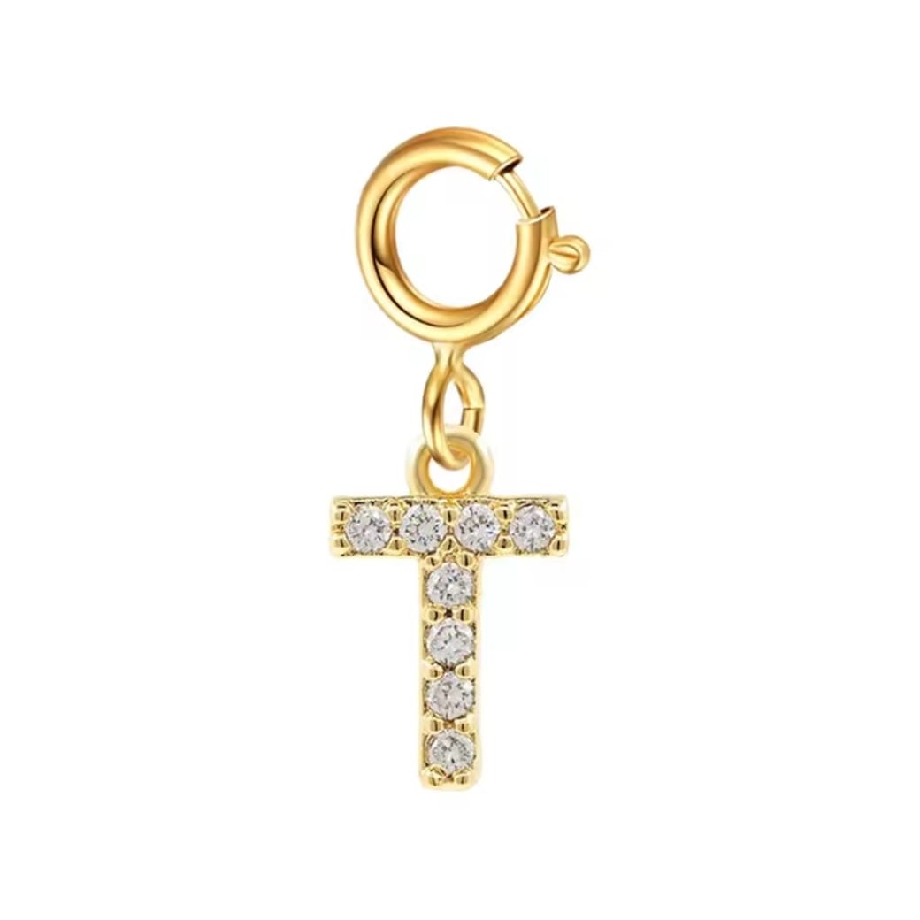 Mini Letter Charm – T