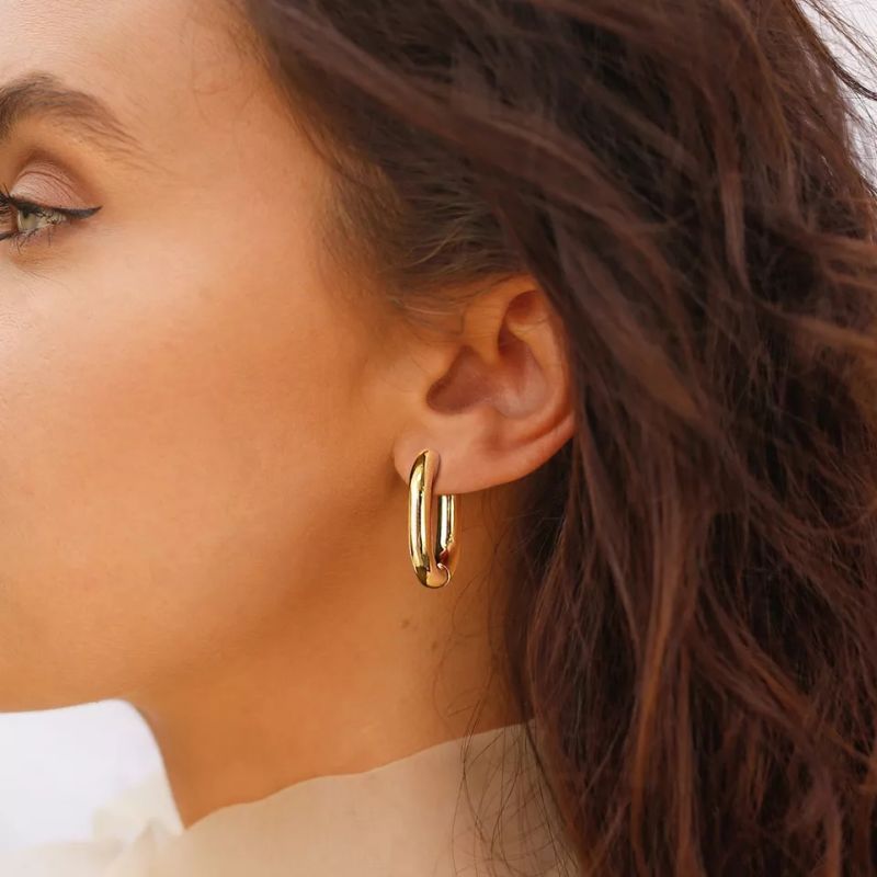 Golden Oval Hoops
