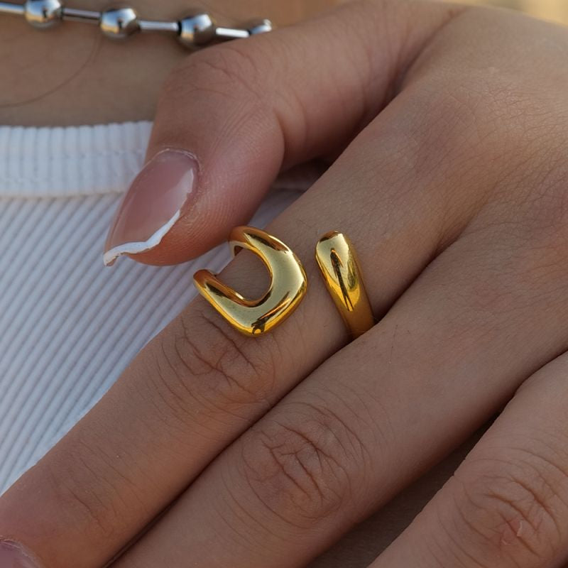 Golden Curve Ring