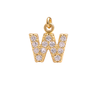 Mini Letter Charm – W