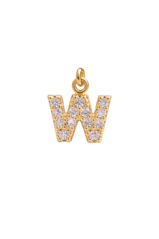 Mini Letter Charm – W