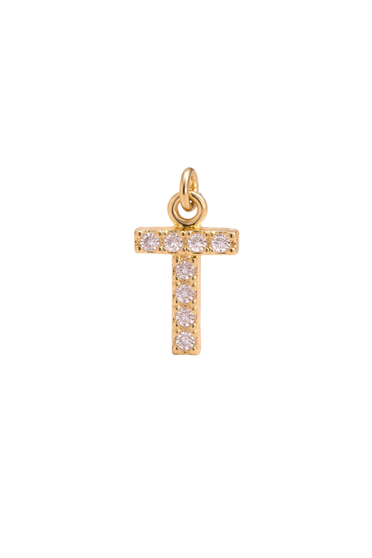 Mini Letter Charm – T
