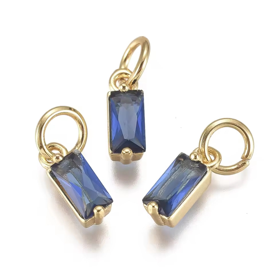 Zirkonia Charm Blue