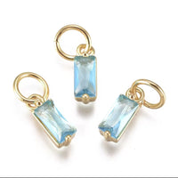 Zirkonia Charm Türkis