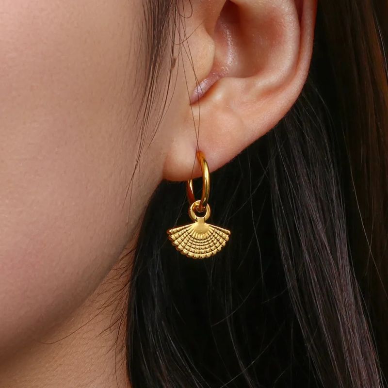 Fächer Ohrringe Gold – Bild 2