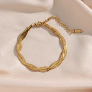 Twisted Snake Armband – Stilvolles Schlangenarmband in Gold